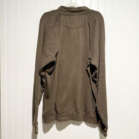 Cabelas Pathfinder Quarter Zip Sweater Ribbed Sleeves Oak Brown NEW Mens Large - Picture 7 of 7